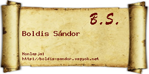 Boldis Sándor névjegykártya